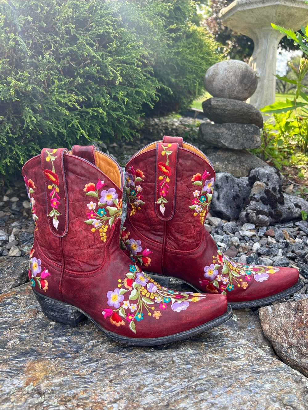 Price firm- Old Gringo 8 B Sora Floral Western Cowboy Boots Christmas Halloween - Picture 3 of 14